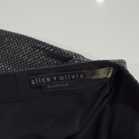 Alice + Olivia perforated lamb leather black skirt - Picture 6 of 11